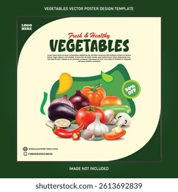 Fresh  Healthy Vegetables Poster Design