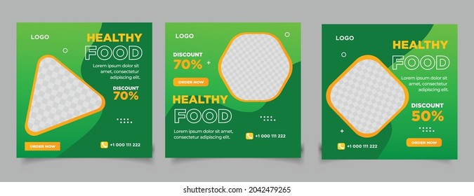 Fresh and healthy vegetables store promotion social media post or banner template	