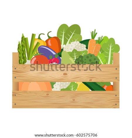 Spinach in wooden box