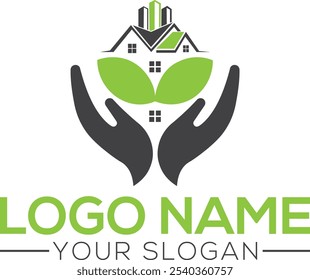 Fresh home icon with green leaf vector  design, leaf  design, home, house icon logo, natural vector logo design