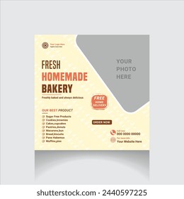 fresh homemade bakery social media post