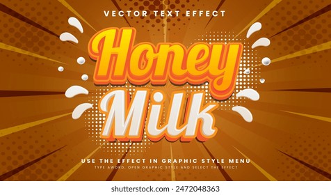 Fresh Honey Milk editable text effect Template suitable for product labels