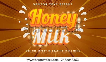 Fresh Honey Milk editable text effect Template suitable for product labels