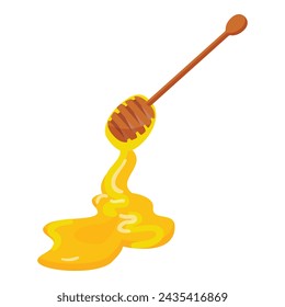 Fresh honey spoon icon cartoon vector. Organic nutrition. Nectar comb sweet