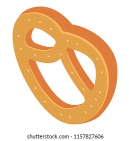 Fresh hot pretzel icon. Isometric of fresh hot pretzel vector icon for web design isolated on white background