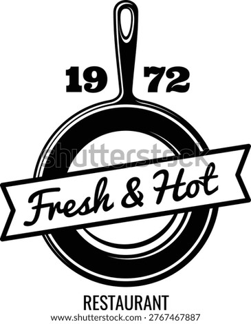 Fresh and hot restaurant logo with establishment year and open sign