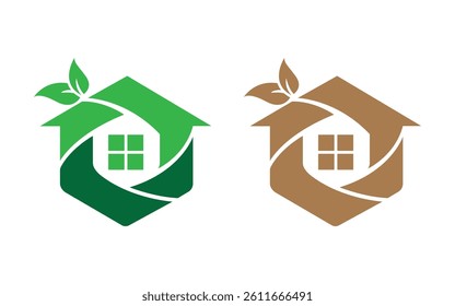 Fresh House Green Health Natural Environment Logo. Business Real Estate Modern creative icon