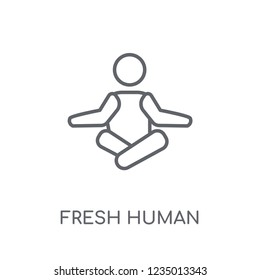 fresh human linear icon. Modern outline fresh human logo concept on white background from Feelings collection. Suitable for use on web apps, mobile apps and print media.