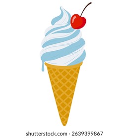 Fresh ice cream graphic print design for t shirt, apparel, posters, background and others, cherry ice cream vector art, Enjoy summer with sweet.