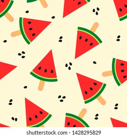 Fresh ice cream Watermelon pattern vector