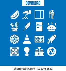 fresh icon. 16 fresh vector set. ice cube tray, farmer, cooler and salt and pepper icons for web and design about fresh theme