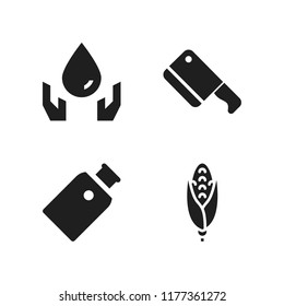 fresh icon. 4 fresh vector icons set. corn, ecology and hygienic icons for web and design about fresh theme