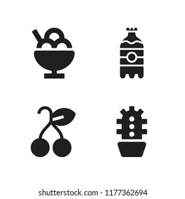 fresh icon. 4 fresh vector icons set. cactus, soda and ice cream icons for web and design about fresh theme