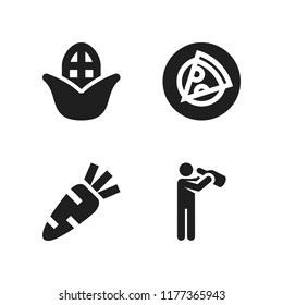fresh icon. 4 fresh vector icons set. corn, pizza and drinking icons for web and design about fresh theme
