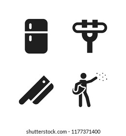fresh icon. 4 fresh vector icons set. cleaver, fridge and sausage icons for web and design about fresh theme