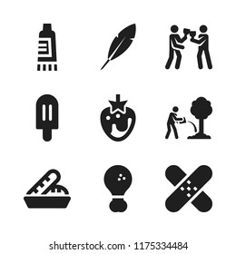 fresh icon. 9 fresh vector icons set. bread, leaf and patch icons for web and design about fresh theme