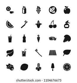 Fresh icon. collection of 25 fresh filled icons such as field, corn, toothbrush, dish, apple, leaf, ice cream on stick, tooth brush. editable fresh icons for web and mobile.