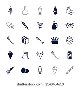 Fresh icon. collection of 25 fresh filled and outline icons such as oil, bread slices, kebab, tooth brush, extinct sea creature. editable fresh icons for web and mobile.