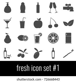Fresh. Icon set 1. Gray icon on white background.