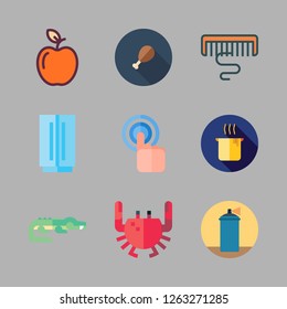 fresh icon set. vector set about supermarket, paint spray, tap and crocodile icons set.