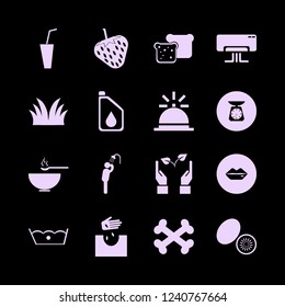 fresh icon. fresh vector icons set soup, hands sprout, kitchen scale and grass