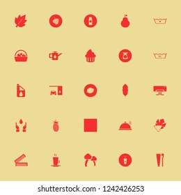 fresh icon. fresh vector icons set strawberry, lemon, delicate gentle degrees and air conditioner
