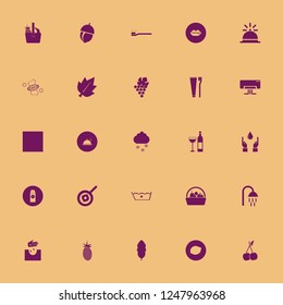 fresh icon. fresh vector icons set delicate gentle degrees, basket pineapple banana, cherry and fried egg