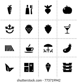 Fresh icons. vector collection filled fresh icons. includes symbols such as field, berry, eggplant, beet, tomato, strawberry, carrot. use for web, mobile and ui design.