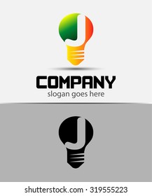 Fresh idea art design concept J logo vector design template. Creative thinking art
