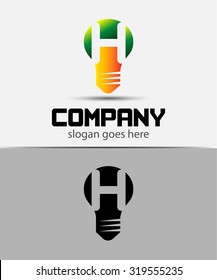 Fresh idea art design concept H logo vector design template. Creative thinking art
