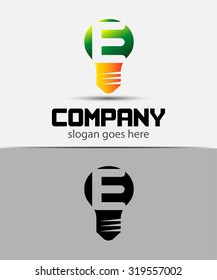 Fresh idea art design concept E logo vector design template. Creative thinking art
