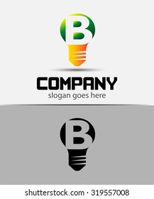 Fresh idea art design concept B logo vector design template. Creative thinking art
