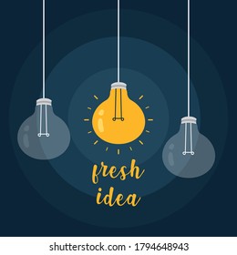 Nuevo diseño vectorial de bombilla de ideas, se puede usar para hacer afiches