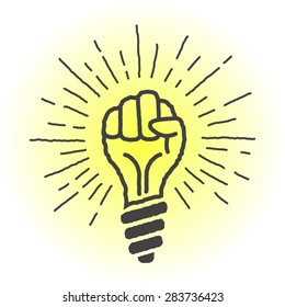 Fresh idea. lamp in the shape of a hand.