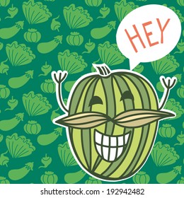 Fresh illustration with watermelon.