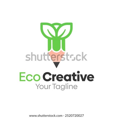 A fresh and imaginative logo combining a leaf with a creative lightbulb element, symbolizing innovative eco-friendly thinking and sustainable inspiration. The vibrant green flat vector style communicates growth and environmental consciousness. Ideal for green startups, creative sustainability agencies, eco design studios, and environmental innovation platforms.