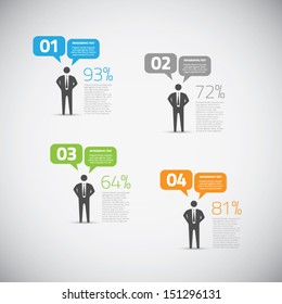 Fresh Infographic Businessman Speech Bubble Options Vector