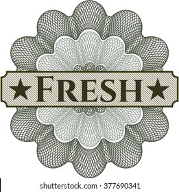Fresh inside money style emblem or rosette