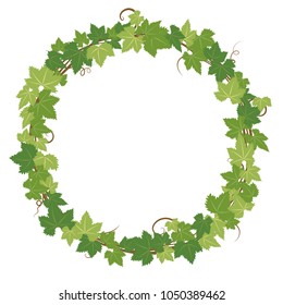 Fresh ivy leaf vector frame.