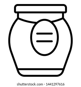 Fresh jam jar icon. Outline fresh jam jar vector icon for web design isolated on white background