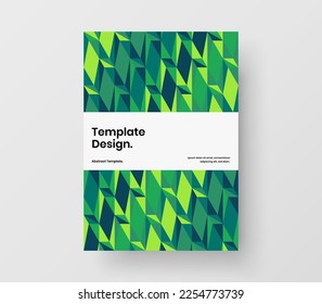 Fresh journal cover A4 vector design illustration. Bright mosaic shapes postcard concept.