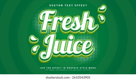 Fresh Juice 3d editable text effect Template Suitable for Fresh theme