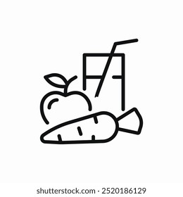 fresh juice apple carrot icon sign vector