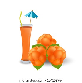 Fresh juice background with Cloud berry