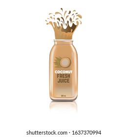 Fresh juice background with coconut