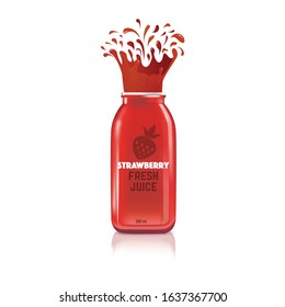 Fresh juice background with strawberry