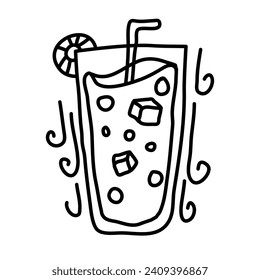 fresh juice of beach doodle illustration