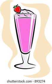 Jugo fresco con crema.Ilustración vectorial
