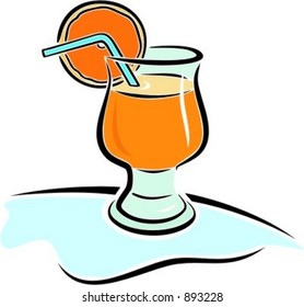 Fresh juice drink.Vector illustration