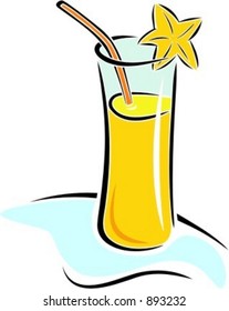 Bebida de jugo fresco.Ilustración vectorial